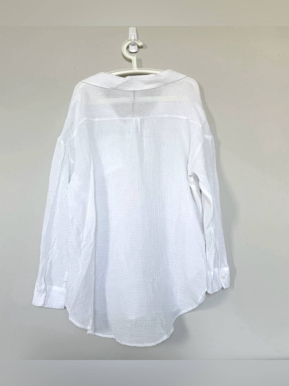 Shade & Shore Womens Gauze Cover Up Shirt Dress Size Medium White Sheer Long NWT - Picture 5 of 10